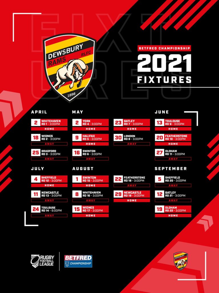 2020 BETFRED CHAMPIONSHIP FIXTURES ANNOUNCED — Swinton Lions RLFC